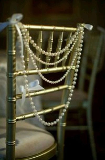 wedding chair pearls decorations