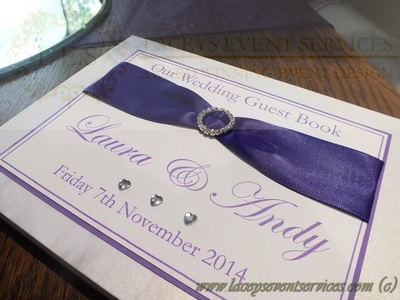 purple Wedding Guest Book Guest Signing Book