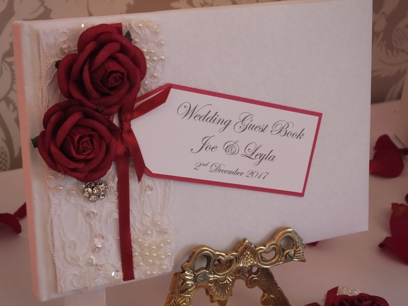 LUXURY CHRISTMAS ROSES Wedding Guest Book Guest Signing Book