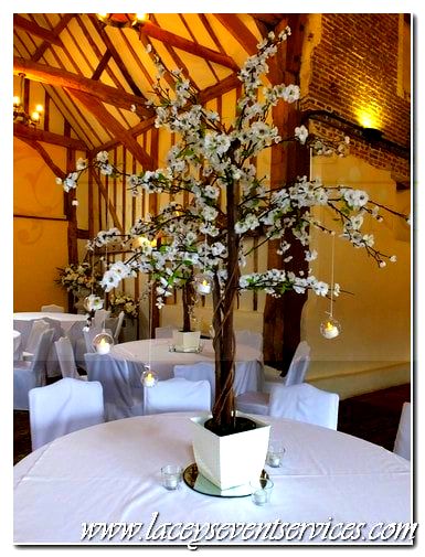 Blossom Tree Hire Wedding flowers florist Essex London Centrepiece Hire, table decorations, Event Decorators, Prop Hire