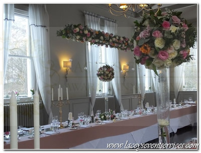 Hanging wedding flower centrepieces UK
