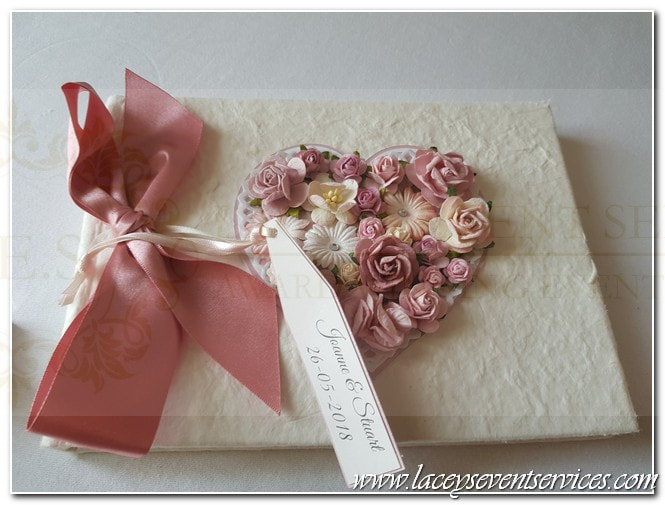 mulberry heart luxury Wedding Guest Book Guest Signing Book