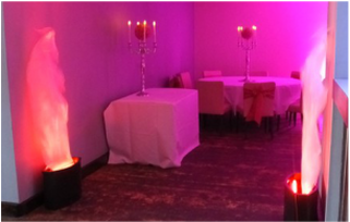 Flame Uplighters, flame effect lighting Hire Essex London